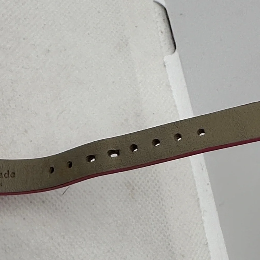 Kate Spade Park Row Watch Gold-tone Case Mother of Pearl Dial Pink Leather Band - Picture 8 of 10